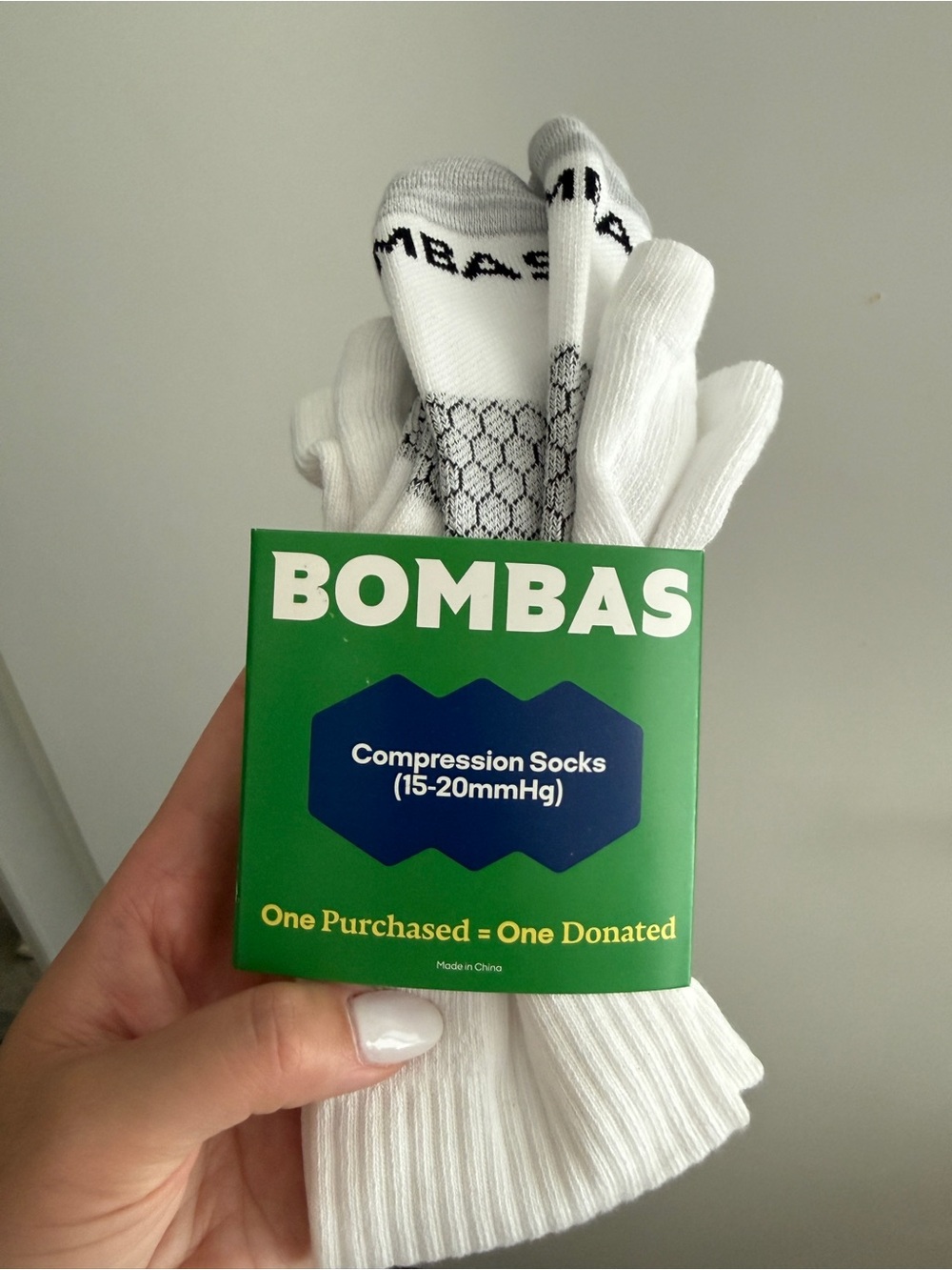 Bombas White Men's Compression Athletic Socks